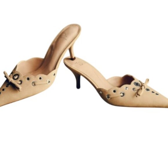 Time and Tru Women's Studded Kitten Heel Mules - Picture 3 of 7